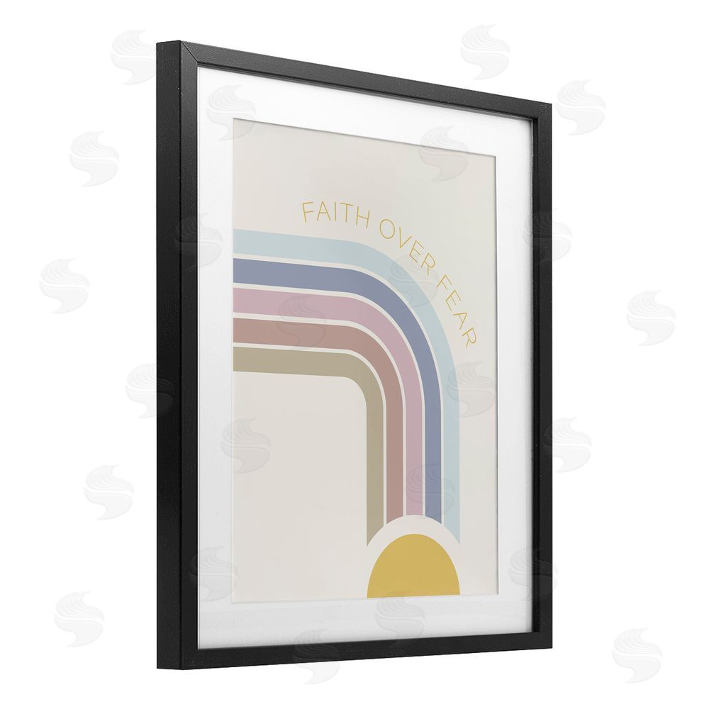 Sundance Graphics Faith Over Fear Rainbow Black Framed Print Under Glass Wall Art