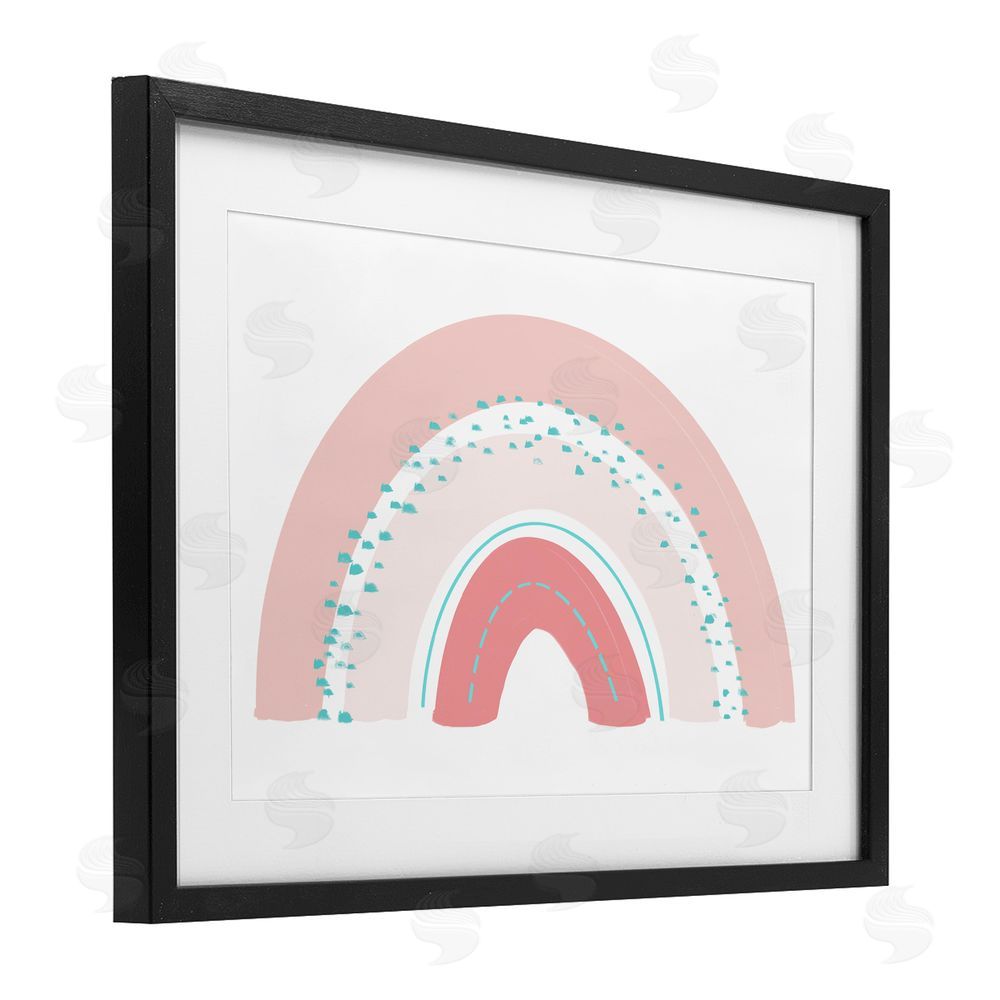 Sundance Graphics Pink Rainbow with Speckles Black Framed Print Under Glass Wall Art