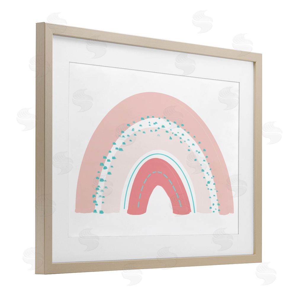 Sundance Graphics Pink Rainbow with Speckles Birch Framed Print Under Glass Wall Art