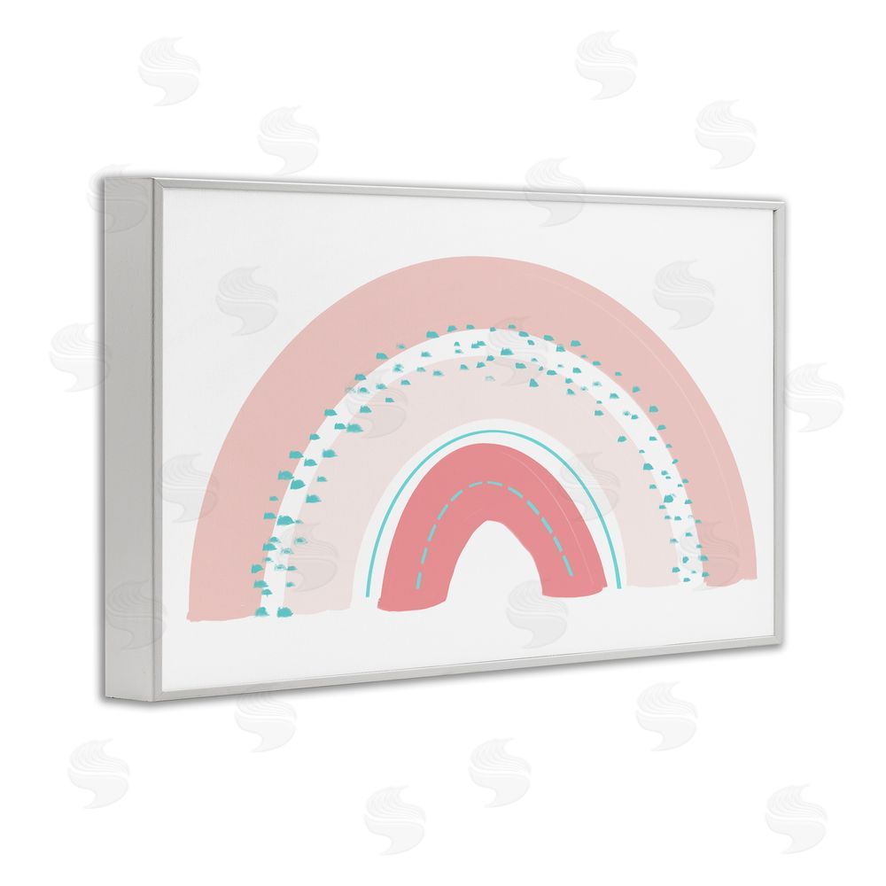Sundance Graphics Pink Rainbow with Speckles White Framed Giclee Wall Art Print