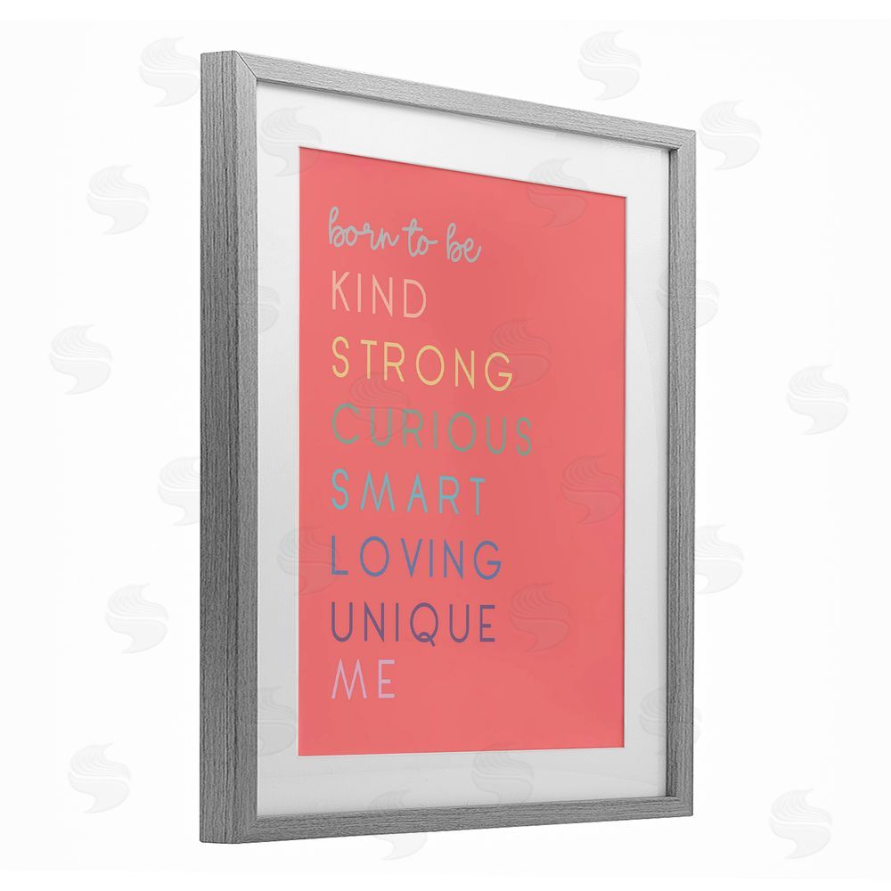 Sundance Graphics Born To Be Adjectives Gray Framed Print Under Glass Wall Art