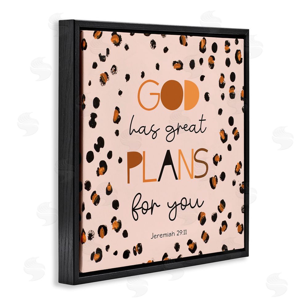 Sundance Graphics God Has Plans For You Black Floating Frame Canvas Wall Art Print