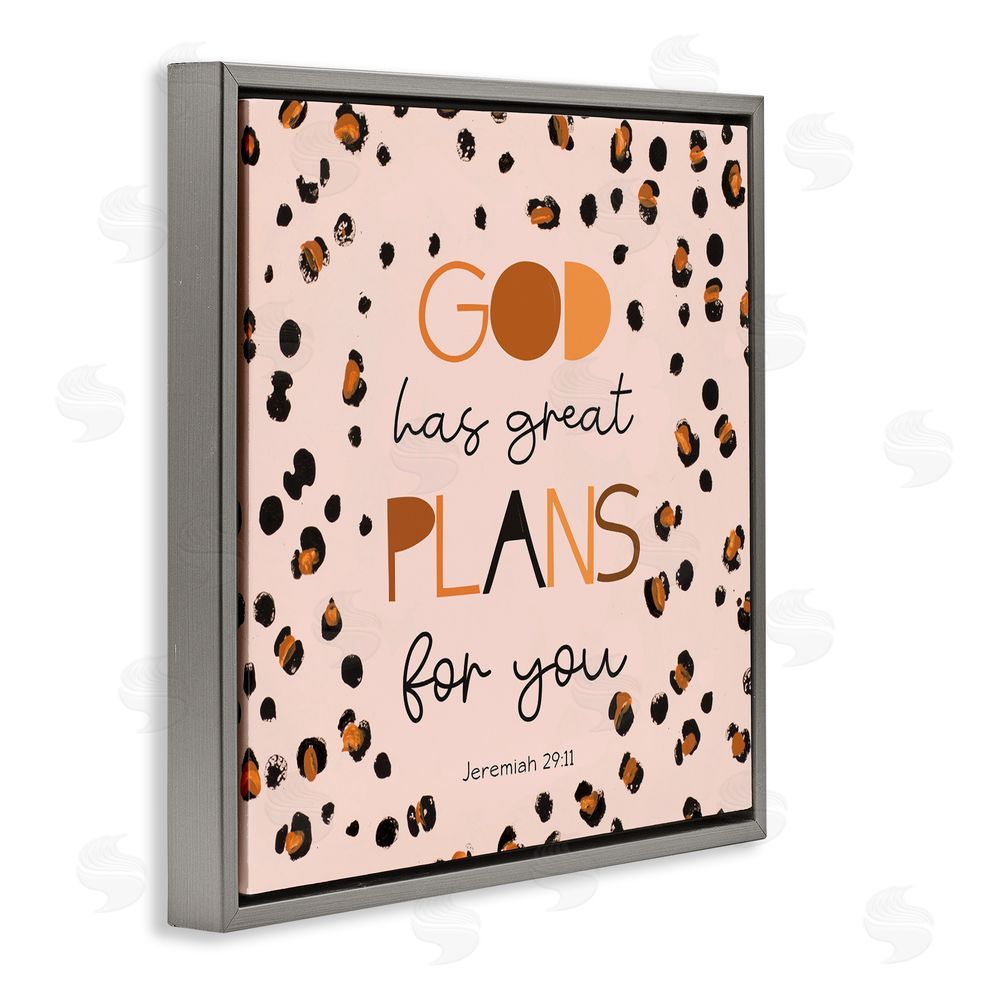 Sundance Graphics God Has Plans For You Gray Floating Frame Canvas Wall Art Print