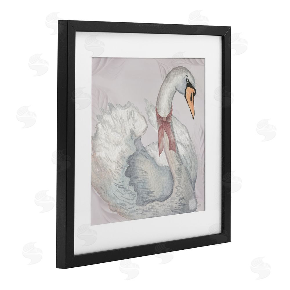 Sundance Graphics Subdued Classic Swan Black Framed Print Under Glass Wall Art