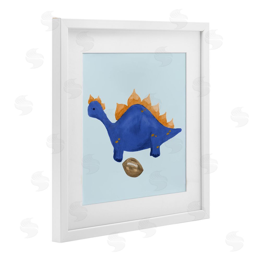 Sundance Graphics Sporty Baby Dino White Framed Print Under Glass Wall Art