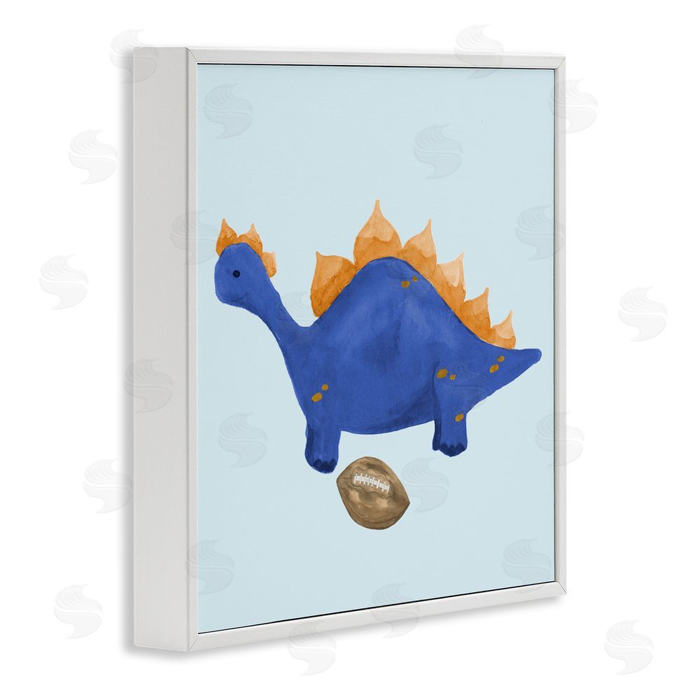 Sundance Graphics Sporty Baby Dino White Framed Giclee Wall Art Print