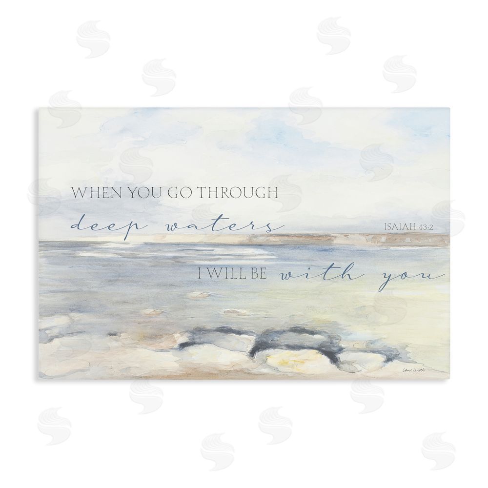 Sundance Graphics Deep Waters Isaiah 43:2 Canvas Wall Art Print