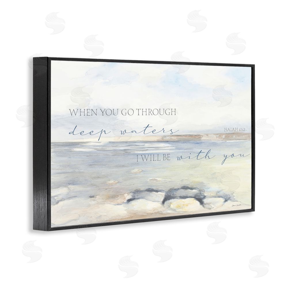 Sundance Graphics Deep Waters Isaiah 43:2 Black Framed Giclee Wall Art Print