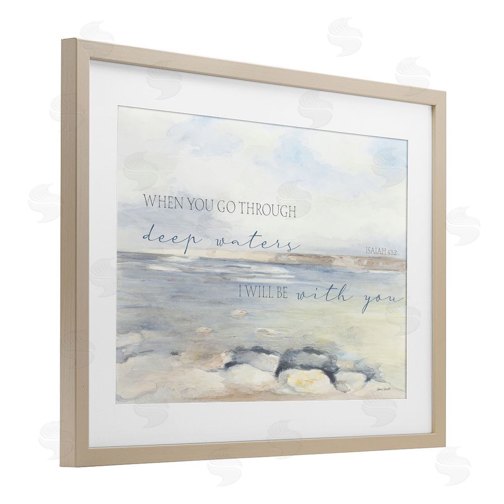 Sundance Graphics Deep Waters Isaiah 43:2 Birch Framed Print Under Glass Wall Art