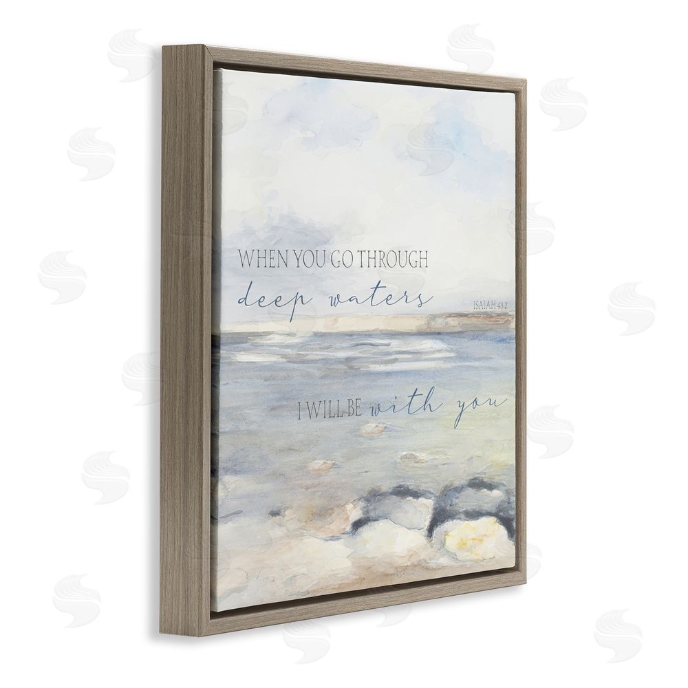 Sundance Graphics Deep Waters with You Brown Floating Frame Canvas Wall Art Print