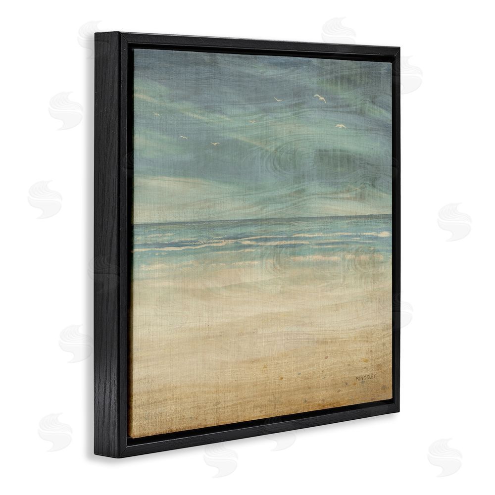Sundance Graphics Moody Coastal Days Black Floating Frame Canvas Wall Art Print