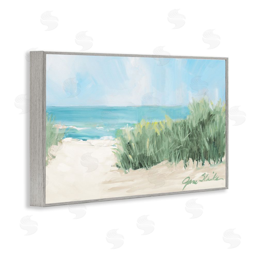 Sundance Graphics Soothing Beach Day Gray Framed Giclee Wall Art Print