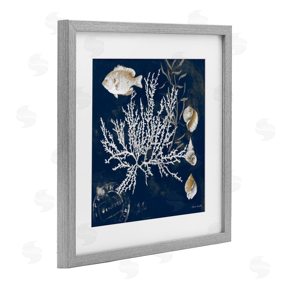 Sundance Graphics Coral Medley on Blue Gray Framed Print Under Glass Wall Art