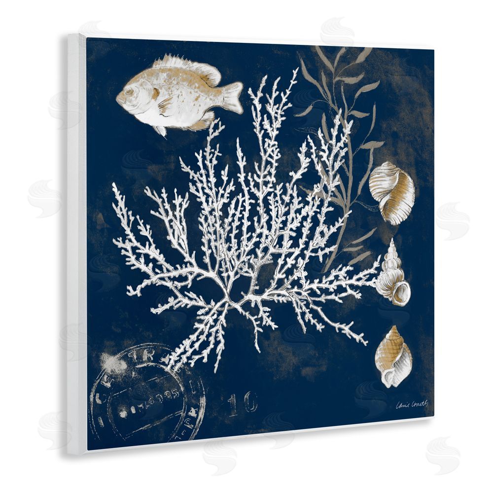 Sundance Graphics Coral Medley on Blue Wall Plaque Printed Art