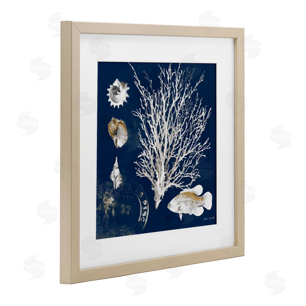 Sundance Graphics Coral Medley on Navy Birch Framed Print Under Glass Wall Art