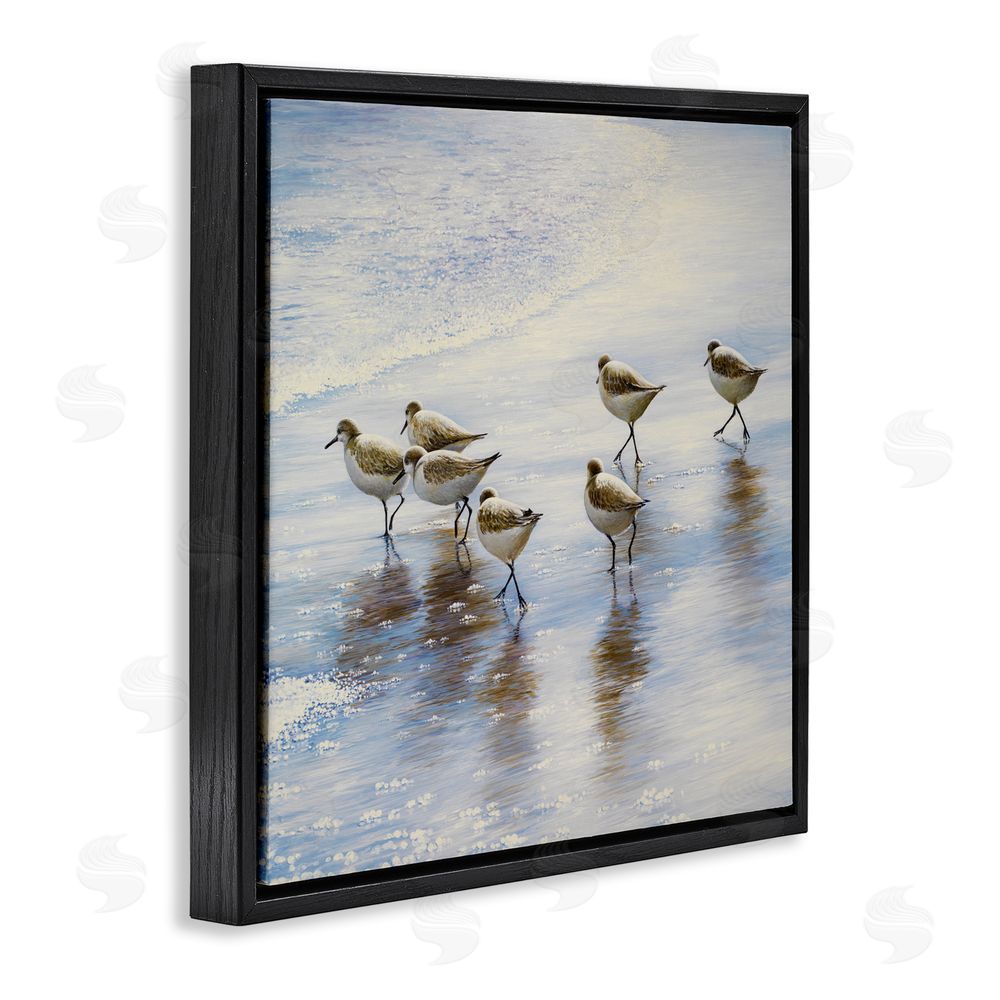 Sundance Graphics Sand Dancers on Shore Black Floating Frame Canvas Wall Art Print