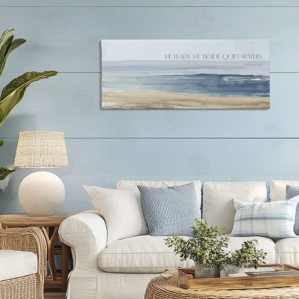 Sundance Graphics He Leads Me Quiet Waters Canvas Wall Art Print in Room