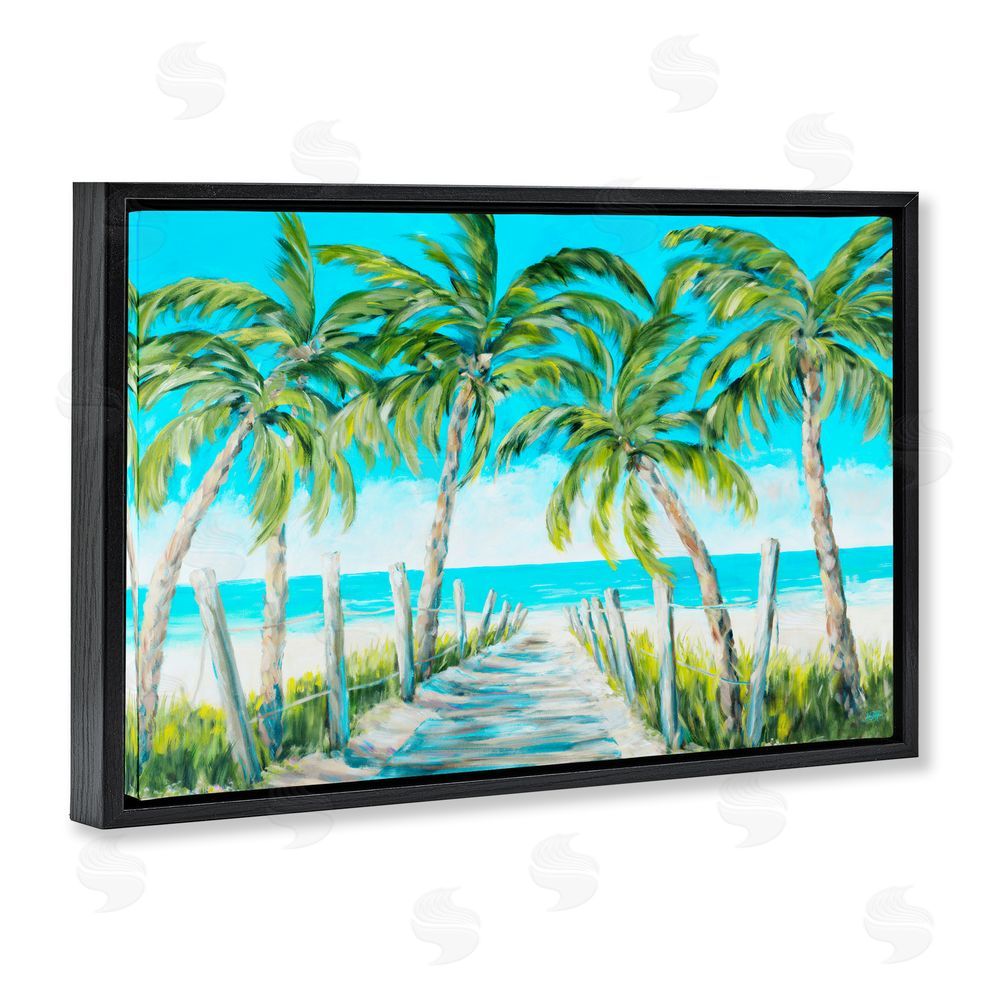 Sundance Graphics The Path To Paradise Black Floating Frame Canvas Wall Art Print