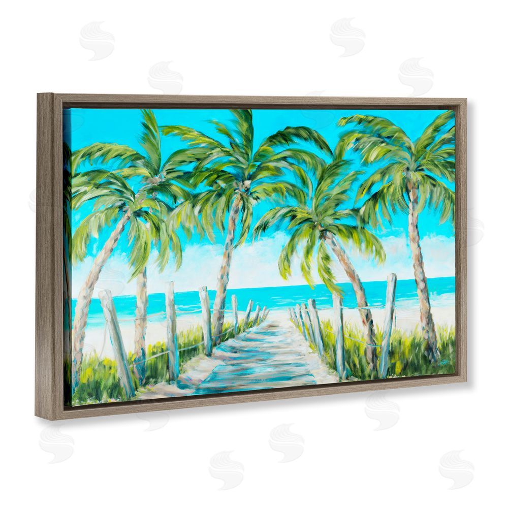 Sundance Graphics The Path To Paradise Brown Floating Frame Canvas Wall Art Print