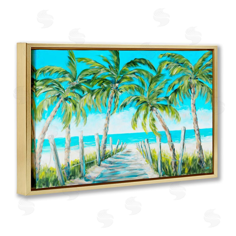 Sundance Graphics The Path To Paradise Gold Floating Frame Canvas Wall Art Print