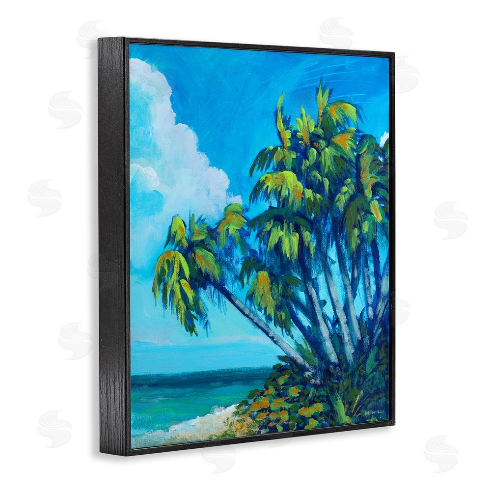 Sundance Graphics Cerulean Sky & Palms Black Framed Giclee Wall Art Print