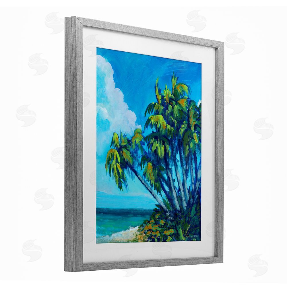 Sundance Graphics Cerulean Sky & Palms Gray Framed Print Under Glass Wall Art