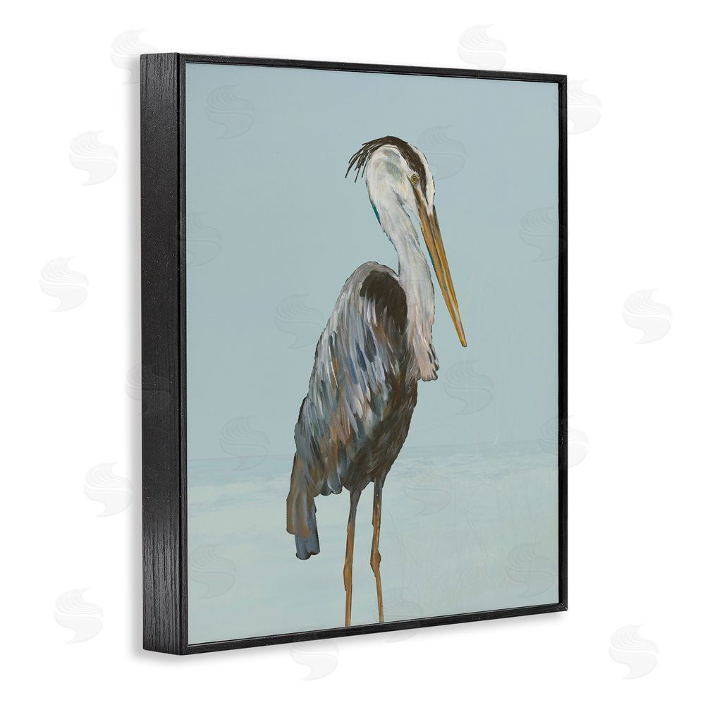 Sundance Graphics Coastal Pelican Muted Blue Black Framed Giclee Wall Art Print