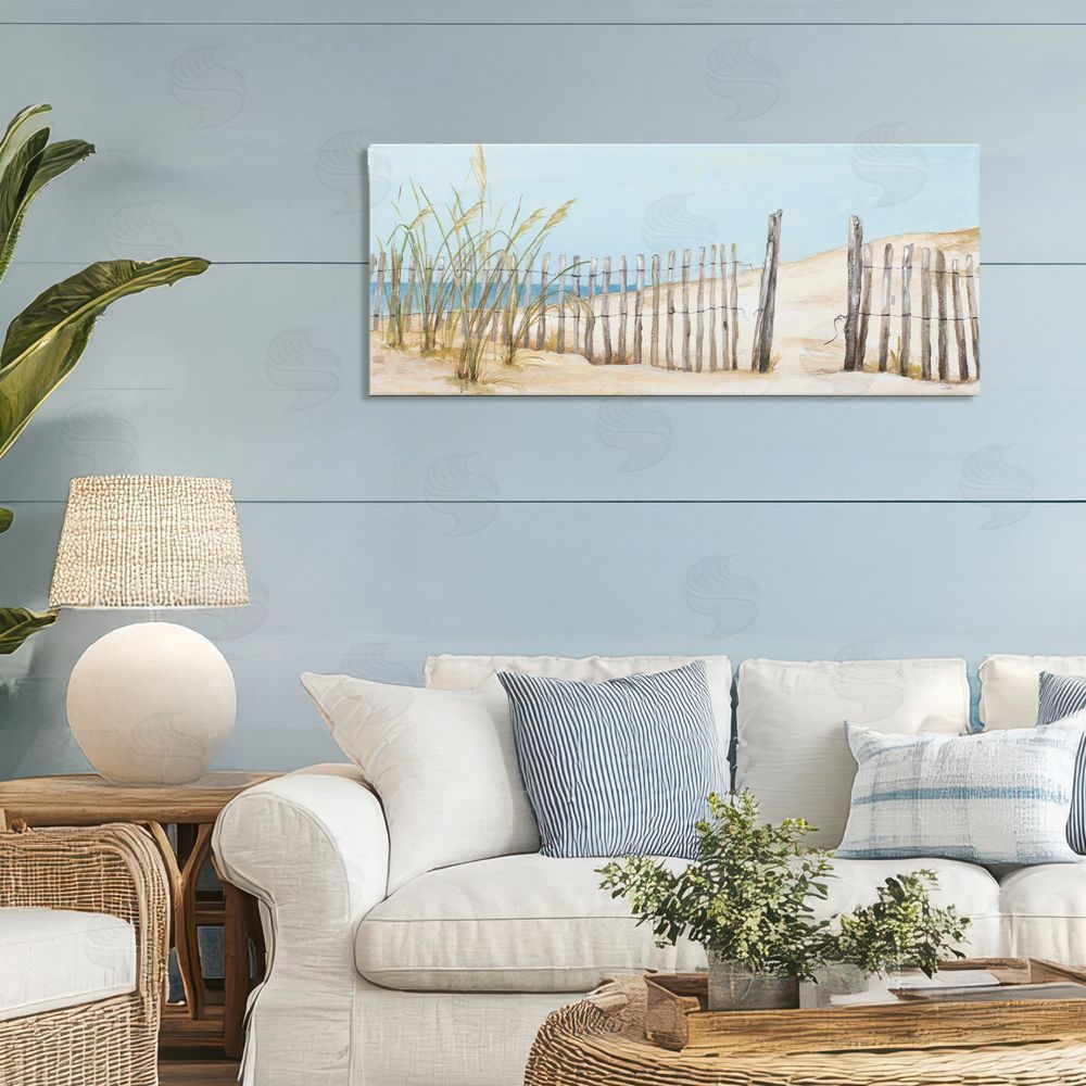 Sundance Graphics Beach Fence Opening Canvas Wall Art Print in Room