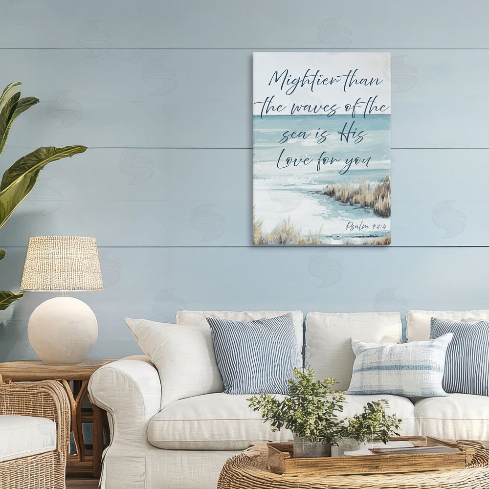 Sundance Graphics Mightier Than The Waves Canvas Wall Art Print in Room