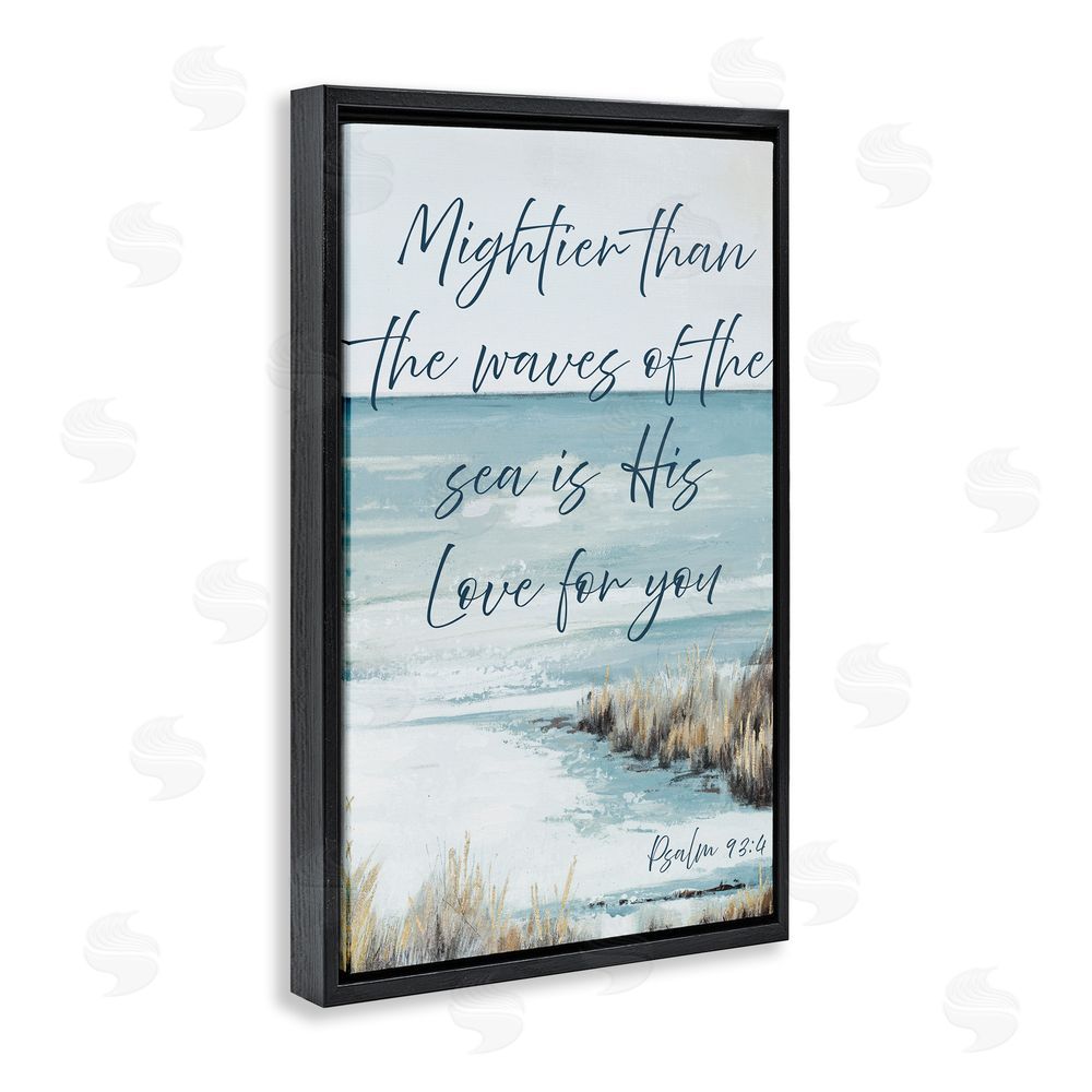 Sundance Graphics Mightier Than The Waves Black Floating Frame Canvas Wall Art Print