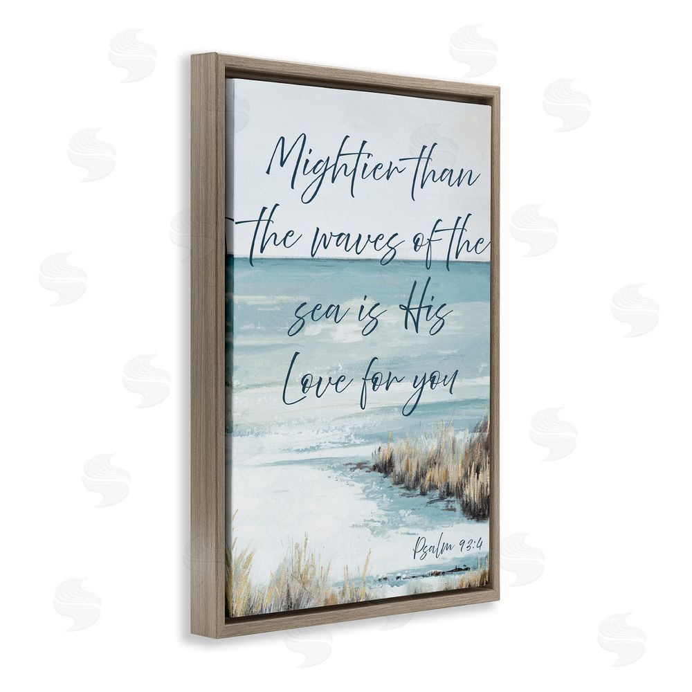 Sundance Graphics Mightier Than The Waves Brown Floating Frame Canvas Wall Art Print