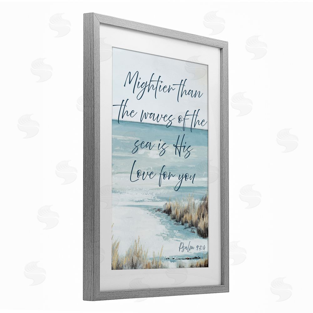 Sundance Graphics Mightier Than The Waves Gray Framed Print Under Glass Wall Art