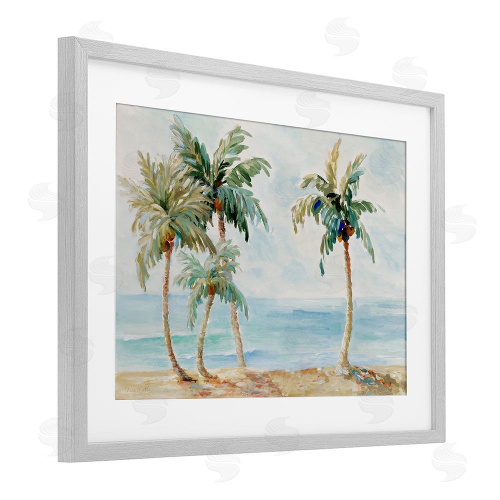 Sundance Graphics Palm Trees in Paradise Gray Framed Print Under Glass Wall Art