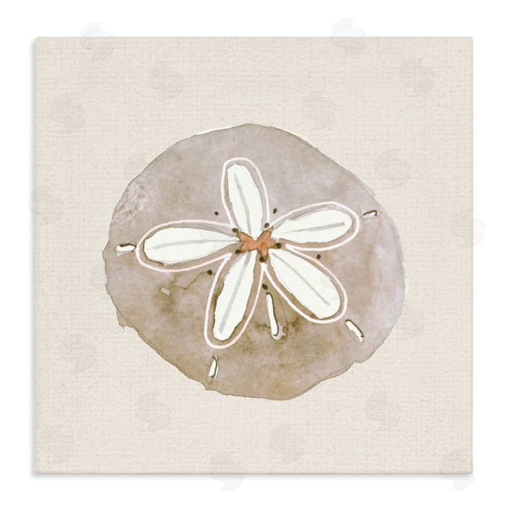 Sundance Graphics Serene Beige Sand Dollar Canvas Wall Art Print