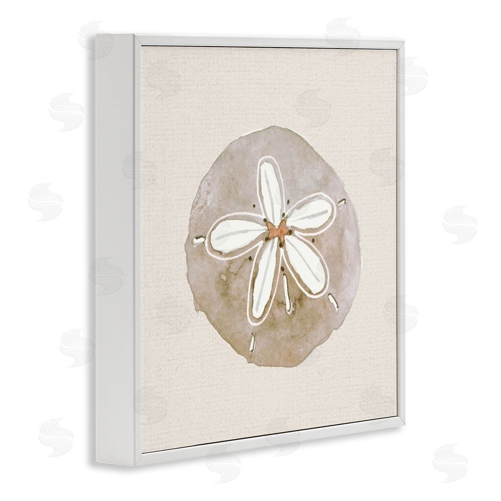 Sundance Graphics Serene Beige Sand Dollar White Framed Giclee Wall Art Print