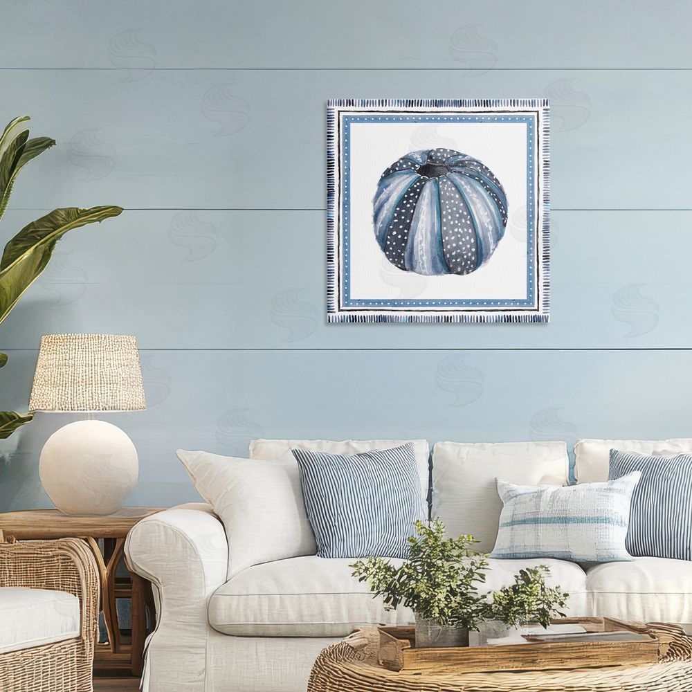 Lanie Loreth Blue Dotted Pumpkin Canvas Art on Wall