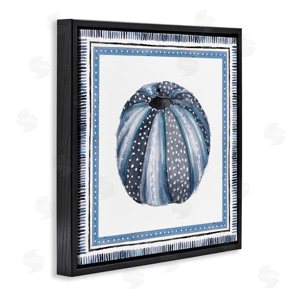 Lanie Loreth Blue Dotted Pumpkin Black Floating Frame Canvas Wall Art Print