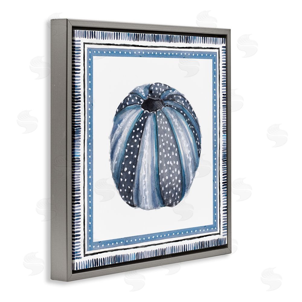 Lanie Loreth Blue Dotted Pumpkin Gray Floating Frame Canvas Wall Art Print