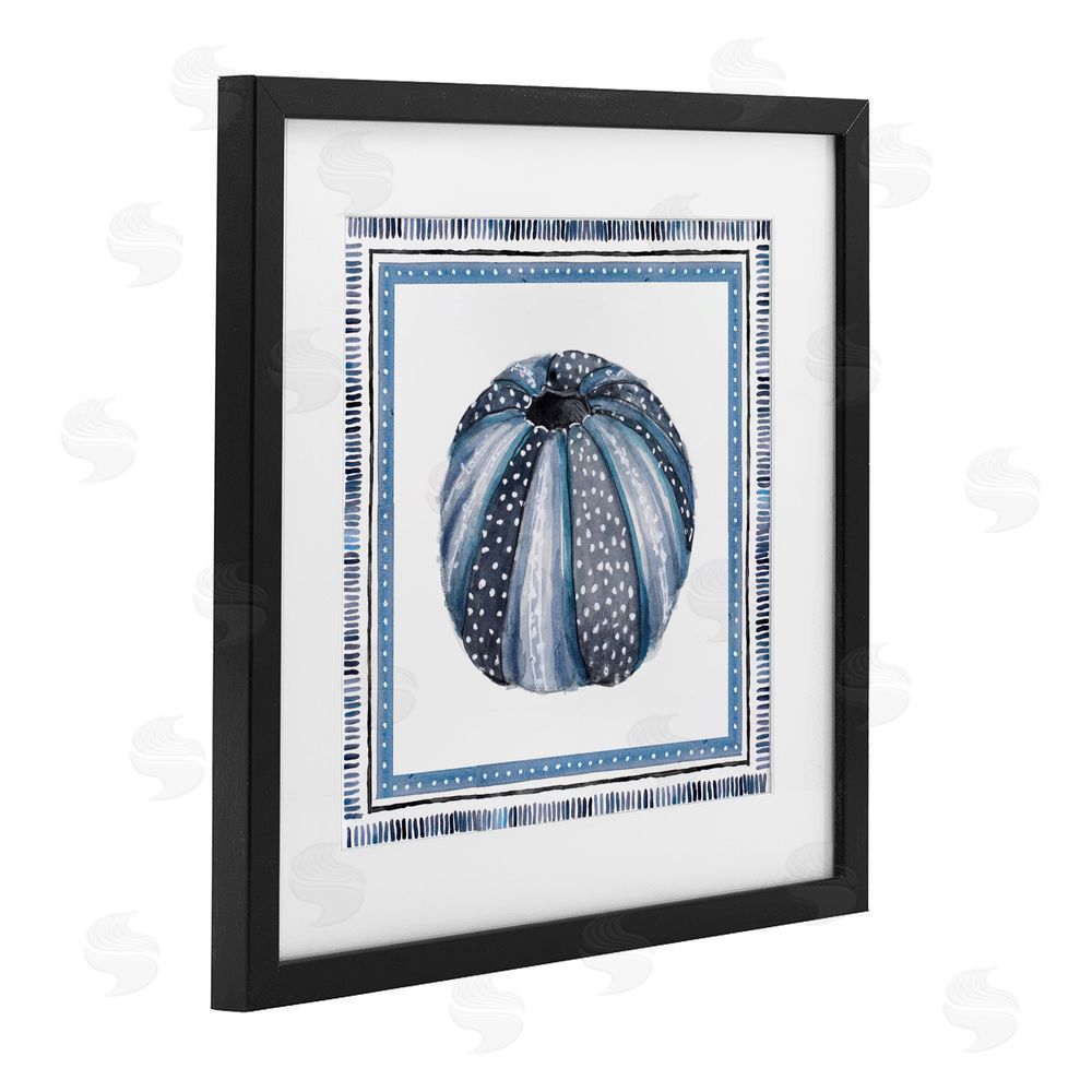 Lanie Loreth Blue Dotted Pumpkin Black Framed Print Under Glass with White Mat Wall Art