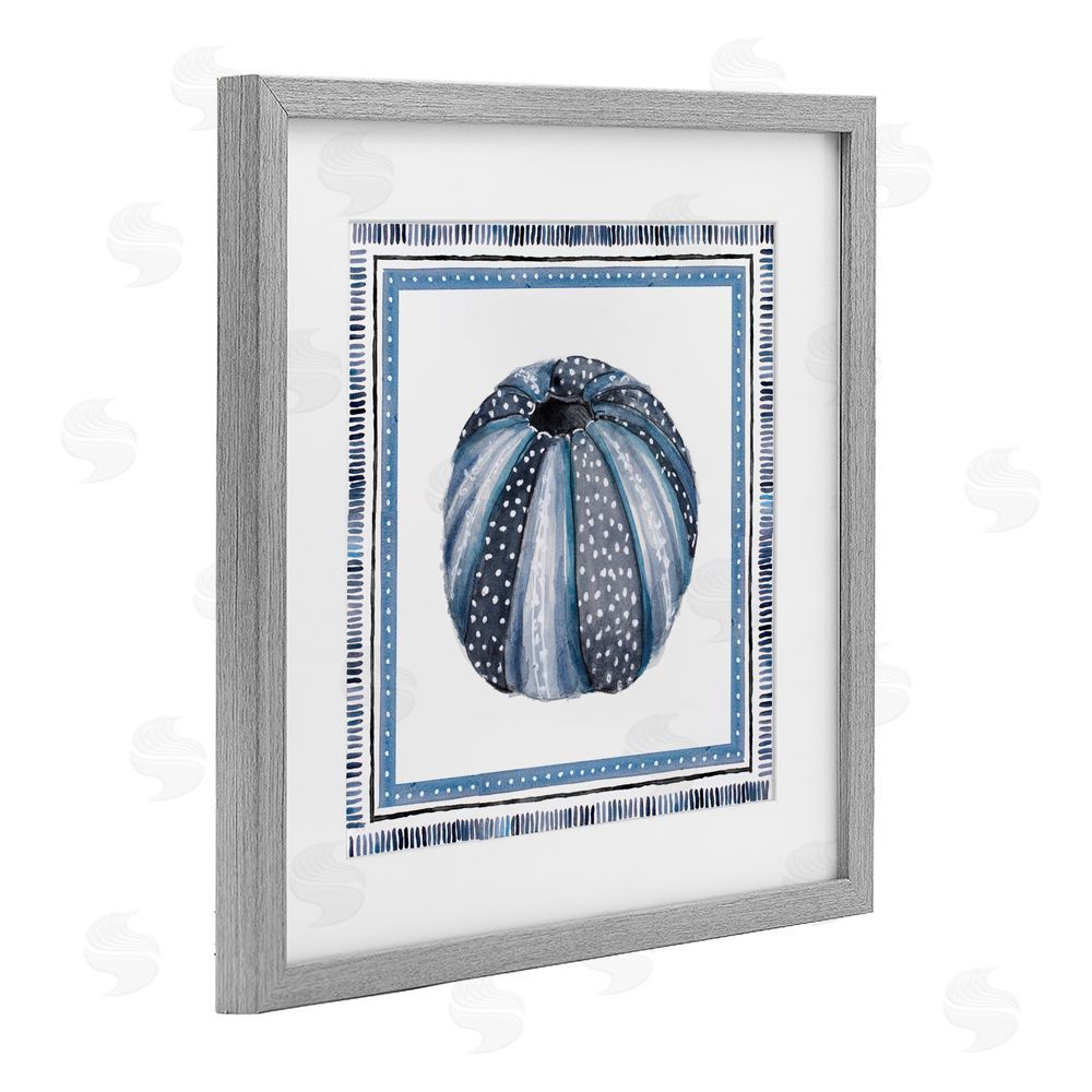 Lanie Loreth Blue Dotted Pumpkin Gray Framed Print Under Glass with White Mat Wall Art