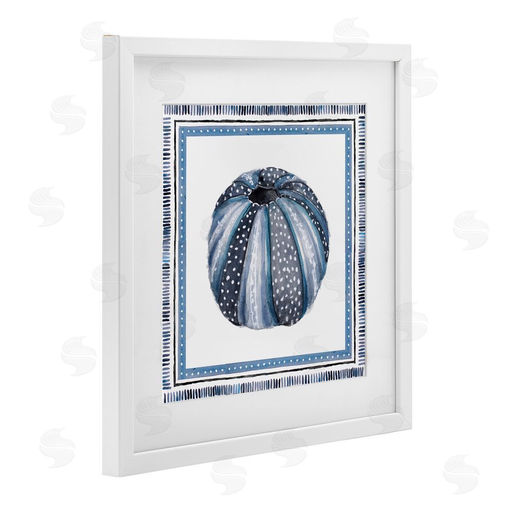 Lanie Loreth Blue Dotted Pumpkin White Framed Print Under Glass with Mat Wall Art