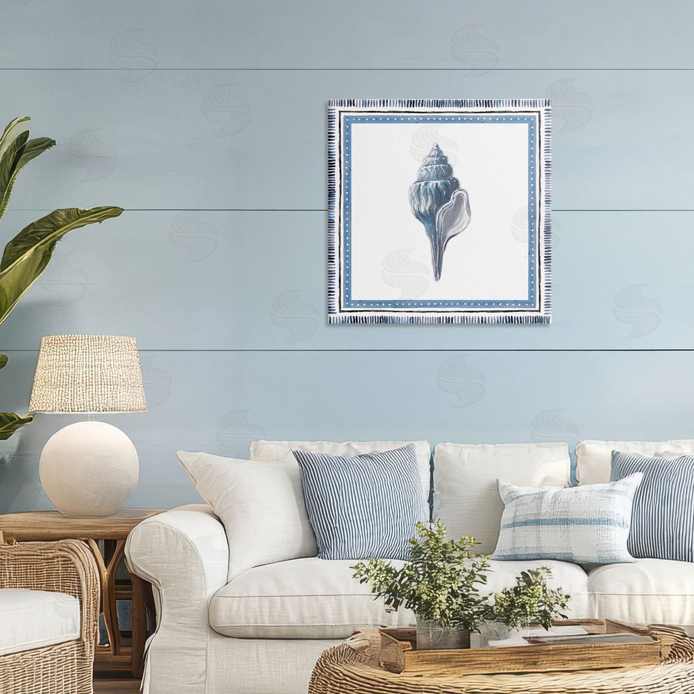 Sundance Graphics Soft Blue Conch Shell Canvas Wall Art Print in Room