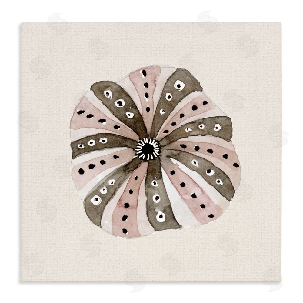 Sundance Graphics Taupe Striped Sea Urchin Canvas Wall Art Print