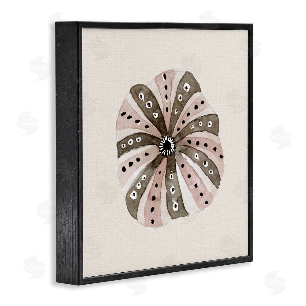 Sundance Graphics Taupe Striped Sea Urchin Black Framed Giclee Wall Art Print