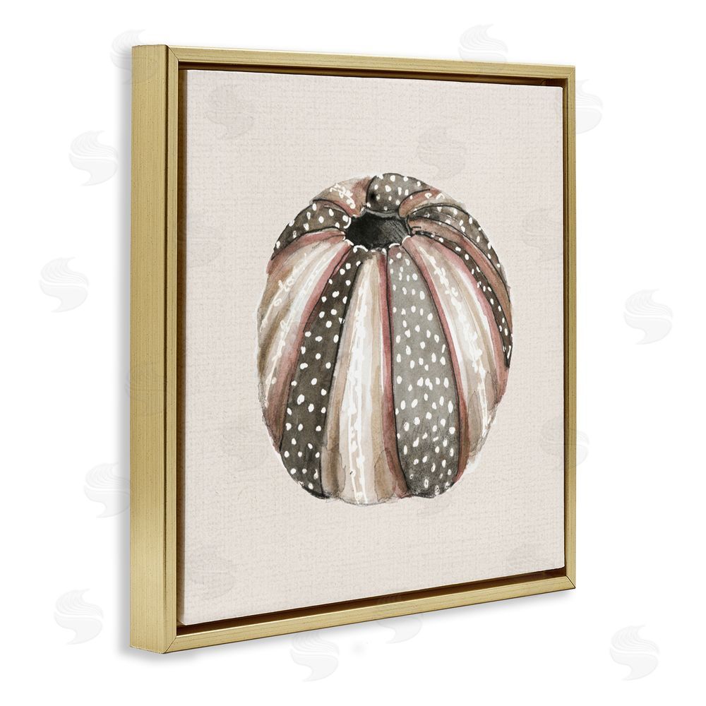 Lanie Loreth Dotted Neutral Pumpkin Gold Floating Frame Canvas Wall Art Print