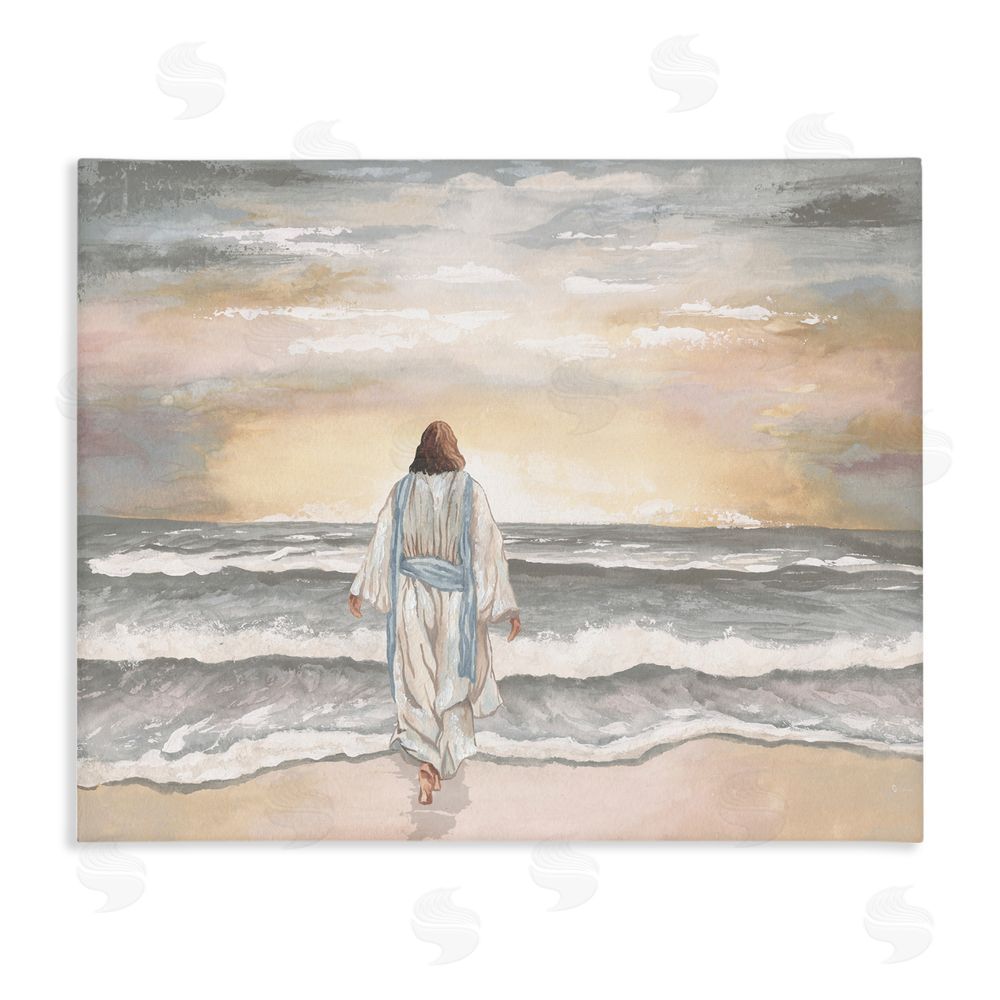 Sundance Graphics Jesus Walks The Shore Canvas Wall Art Print
