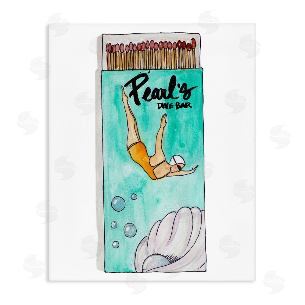 Nola James Pearl Dive Matchbox Stretched Canvas Wall Art Print