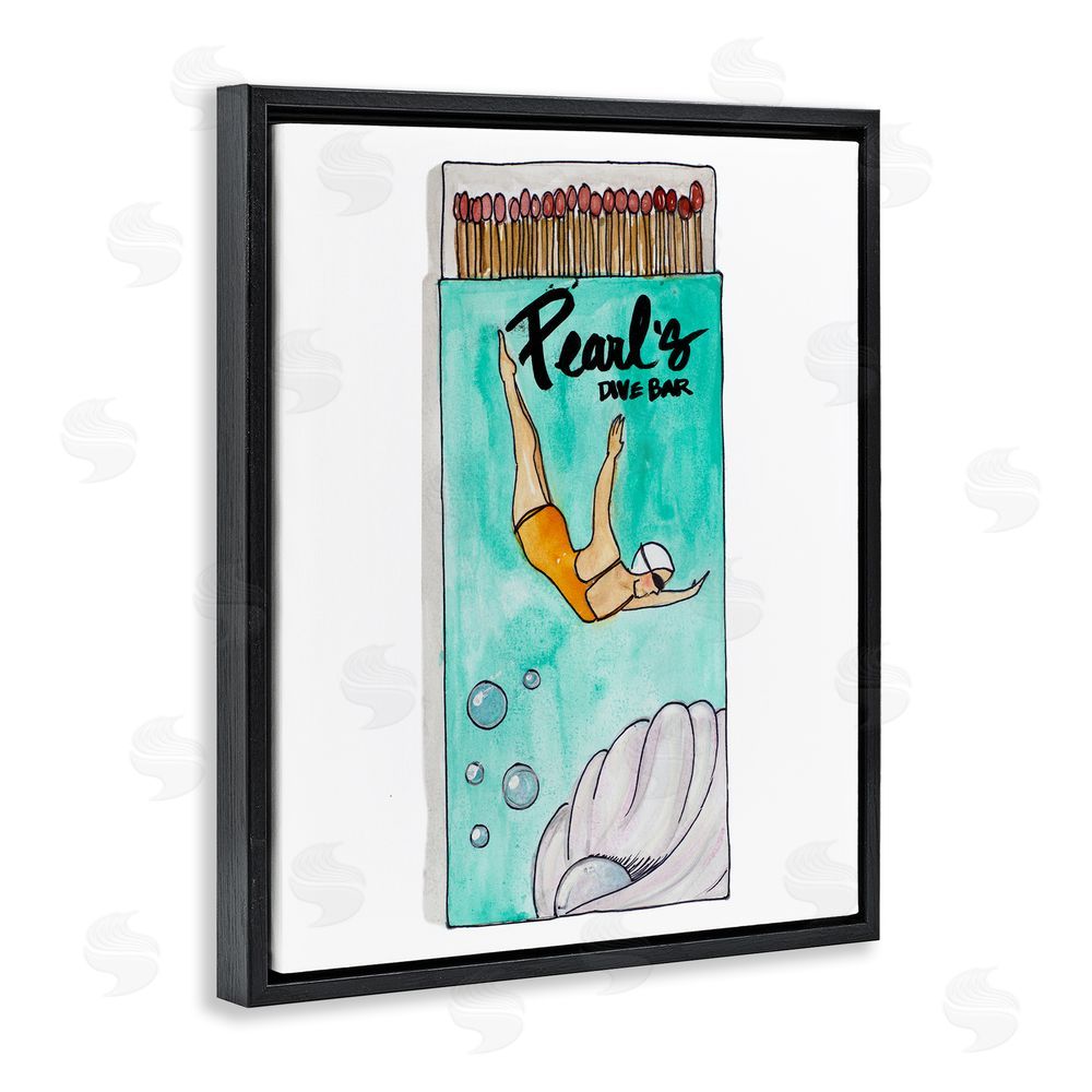 Nola James Pearl Dive Matchbox Black Floating Frame Canvas Wall Art Print