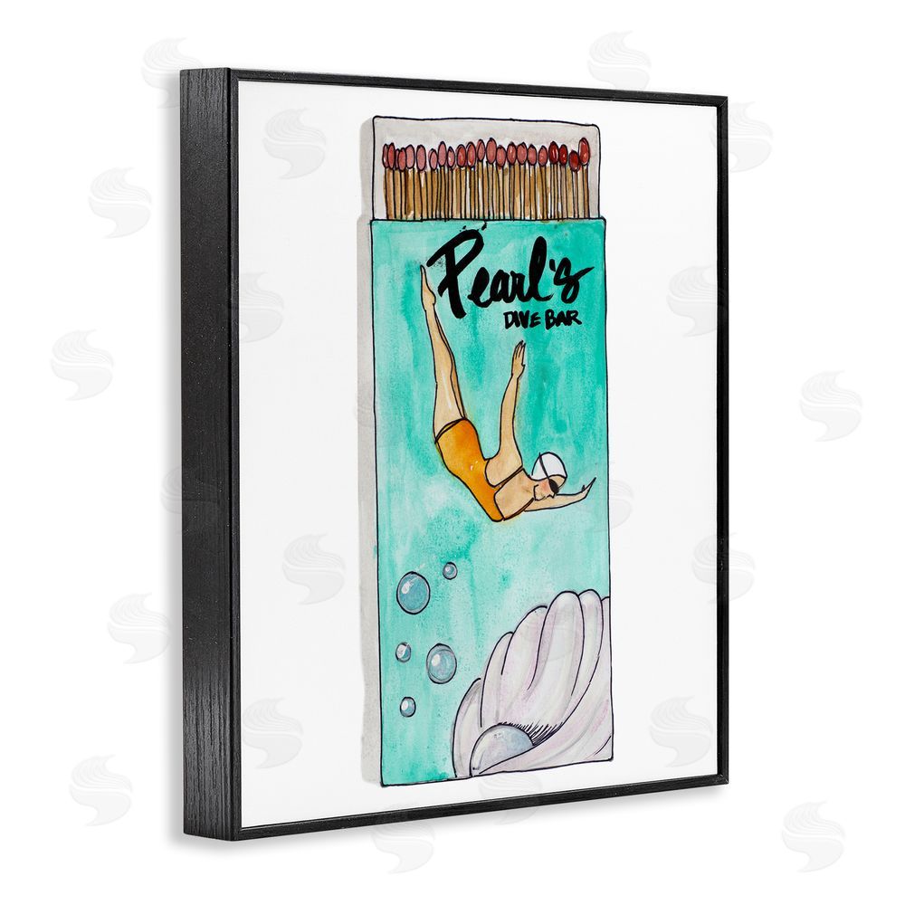Nola James Pearl Dive Matchbox Black Framed Giclee Wall Art Print