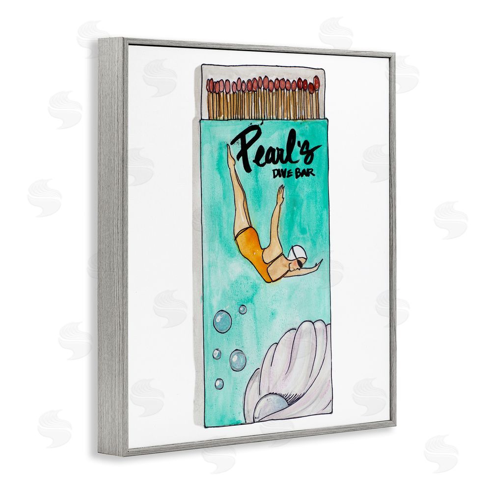 Nola James Pearl Dive Matchbox Gray Framed Giclee Wall Art Print